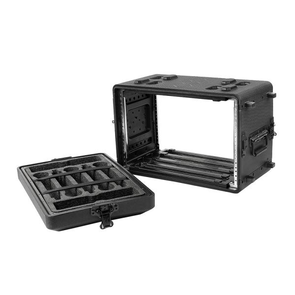 Quality PE 10" Depth 6U Shockmount Rack Case / 6u Shallow Rack Case for sale