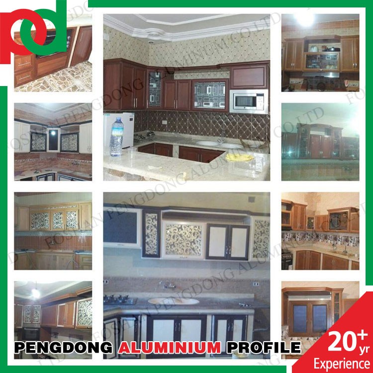 Wood Grain aluminium profile for kitchen cabinet