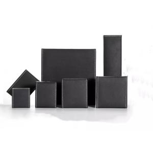 Rectangular PU Leather Box Recyclable Necklace Box Packaging Embossing
