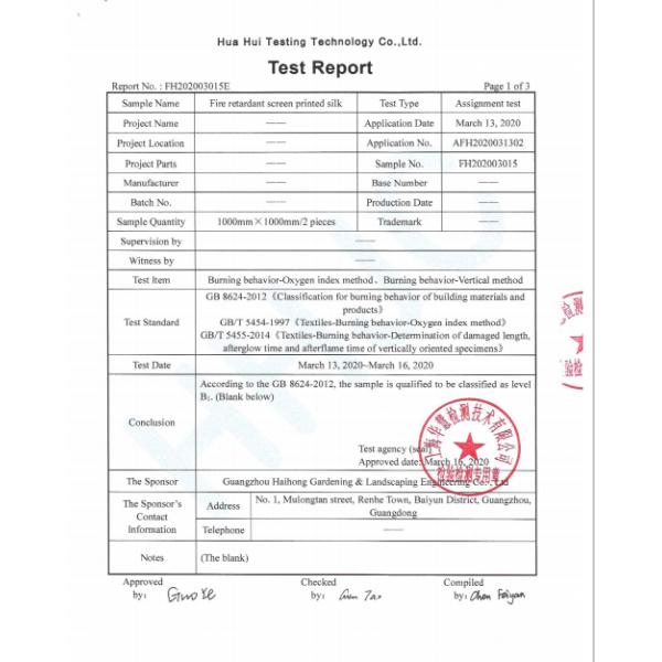 Fire Proof Certification ASTM E84 Artificial Pine Tree