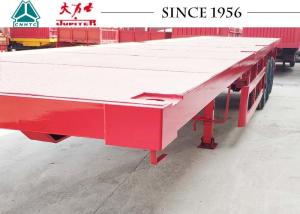 China Durable 30 Tons Flatbed Container Trailer With Tri Axle , Flatbed Equipment Trailer on sale
