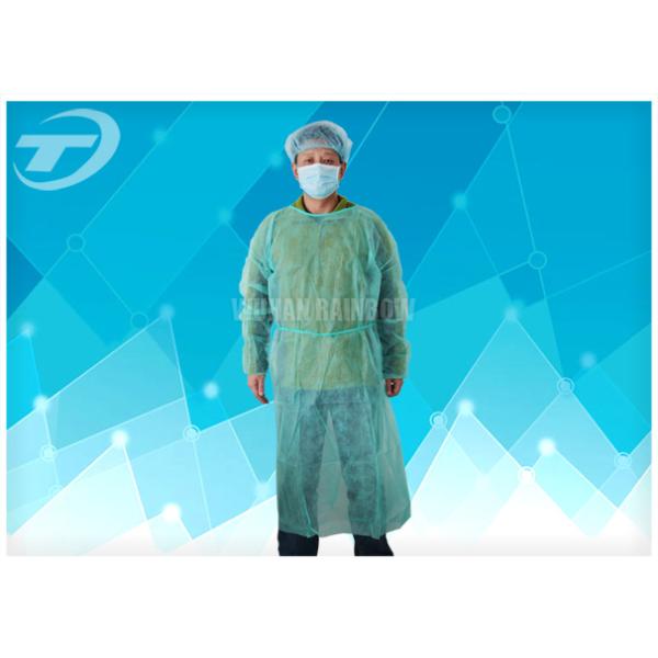 Knitted Wrist PP PE Disposable Scrub Suits Isolation Gowns Water Resistant