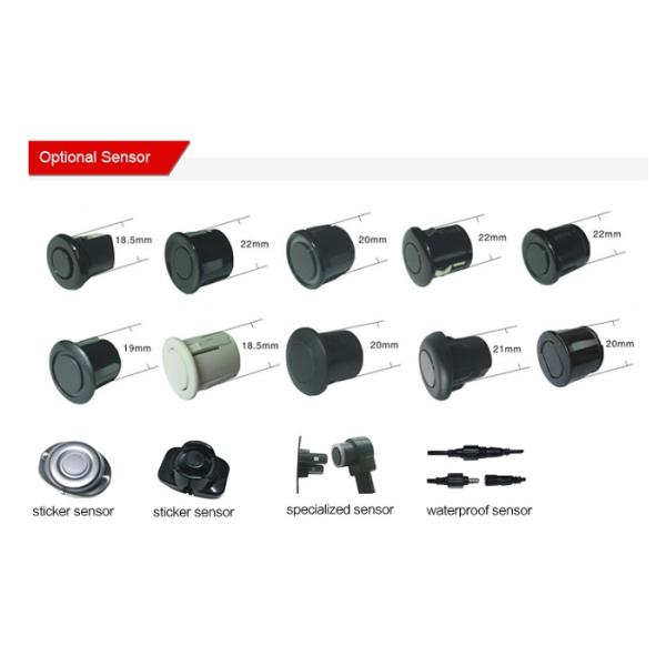Car Reverse Parking Sensor Rainproof And Crescent LED 3 Colors 7 Bands