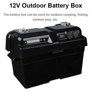 China Solar 12V USB Voltmeter Portable Plastic Camping RV Marine Battery Box Waterproof on sale