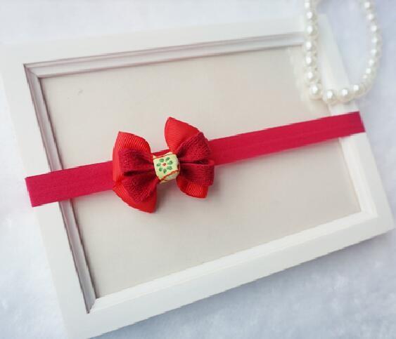 Quality Small Plain Elastic Hair Ties With Bows , Colorful Thin Elastic Headbands for sale