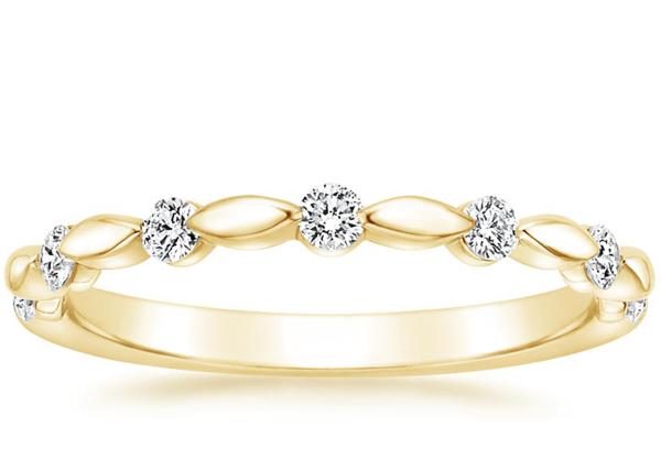 Quality Tiniest Diamond 14K Yellow Gold Ring 2mm 7pcs Stone Size 0.18ct for sale