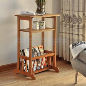 Magazine rack, bamboo phone holder, three layer shelf, bamboo wooden magazine rack