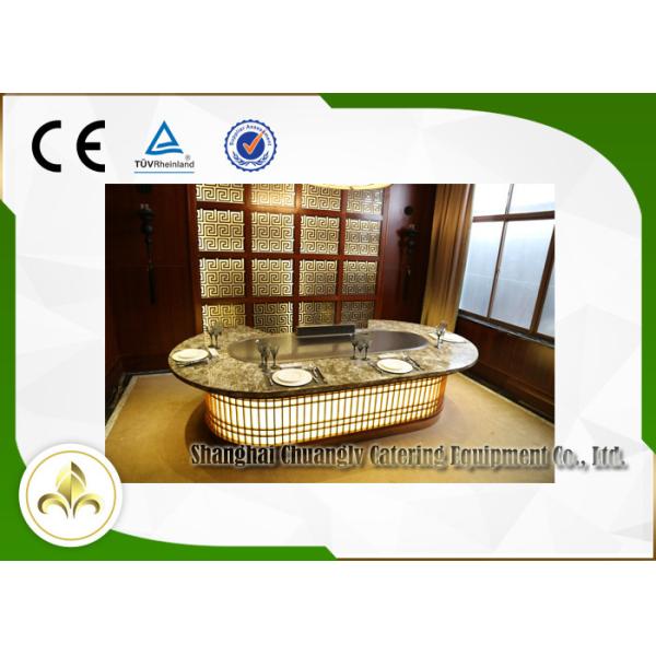 Made-to-order Commercial teppanyaki Grill Table with Sunken Exhaustion