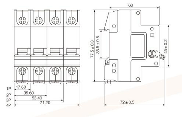60 Amp AC MCB Switch