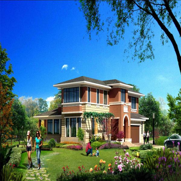 Quality Modern Prefabricated House Villa , Eco Friendly Steel Structure Villa for sale