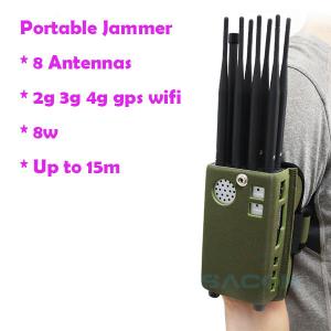 China 8000mAH 8 Antennas Handheld GPS Signal Jammer 2G 3G 4G Signal Jammer on sale