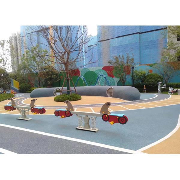 Seesaw Plastic Seat Preschool Play Equipment Outdoor Galvanized Steel