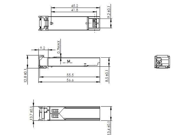 1.25Gb/S Bi Directional Transceiver Single LC/SC 1550nm Tx 1310nm Rx 20Km SFP Transceiver
