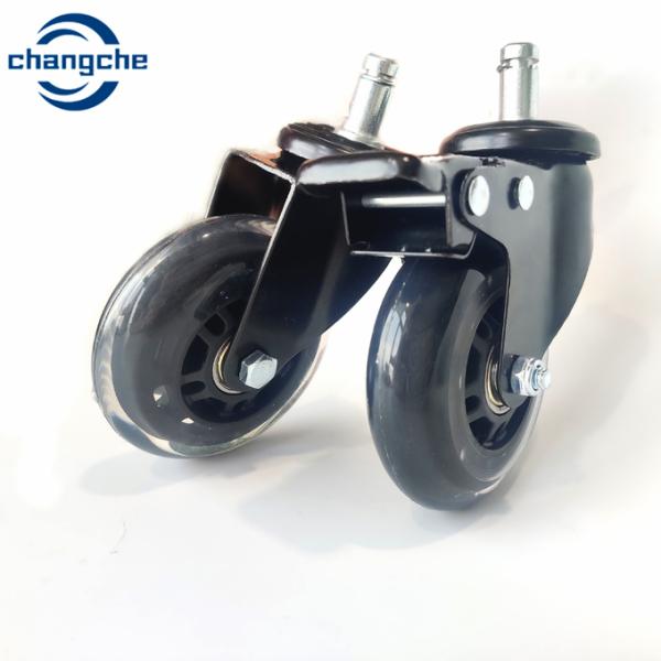 Black Roller Wheel Casters With Top Plate Mount Type For Easy Installation