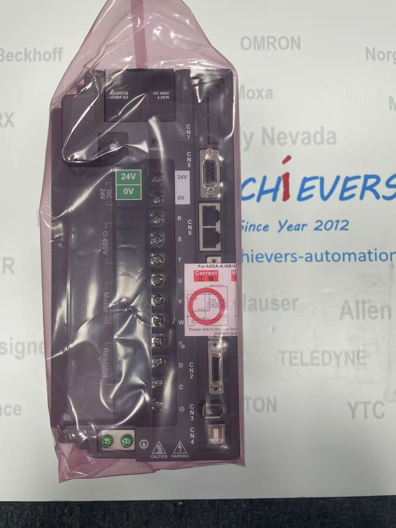 Delta ASDA-A2 advanced AC Servo Drive with an EtherCAT communication interface,