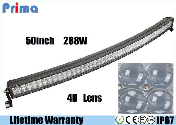 Quality 4D Double Row 50 Inch Led Light Bar Curved , 26000lm 288W Led Light Bar For Jeep SUV for sale