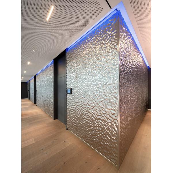Customized Brass Panel Color 201 304 316 Stainless Steel Water Ripple Sheet Ceiling Wall Decorative