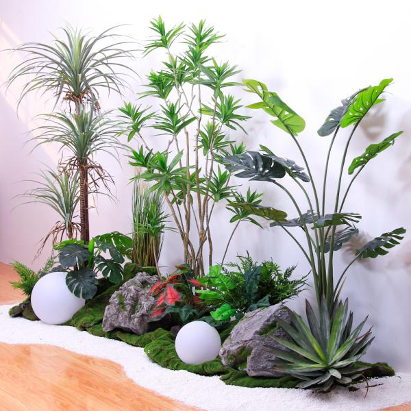 Silk Large Capacity Artificial Potted Floor Plants For Wedding And Home Decoration