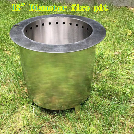 Outdoor Smokeless Wood Fire Pit Stainless Steel 15 Inch Double Flame Fire Pit
