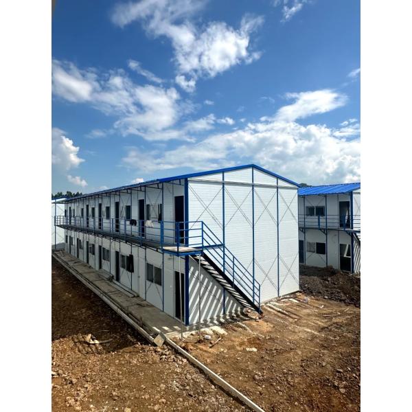 Blue White Light Steel Structure Frame Prefabricated Modular Beach House