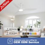 Energy Saving White/Black Ceiling Fan With Dimmable Light Remote Control DC