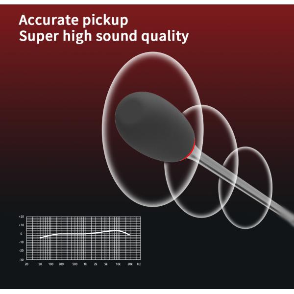 100Hz- 16KHz Dante Microphone 65dB , Desktop Gooseneck Microphone PoE Power