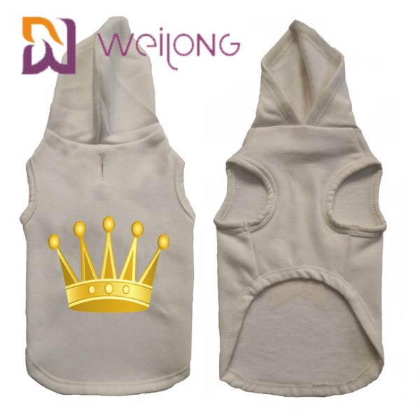 Quality Customizable Patterns CVC Cotton Dog Hoodie With Rubber Print for sale
