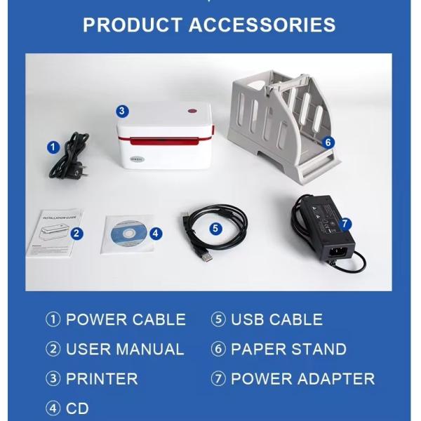 Inkless A6 Waybill Barcode Label Printer 4x6 Thermal Shipping Label Printer