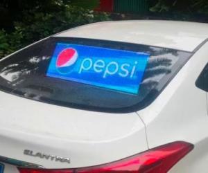 Taxi Transparent Led Display For Rear Window , Advertising Car Window Digital Screen