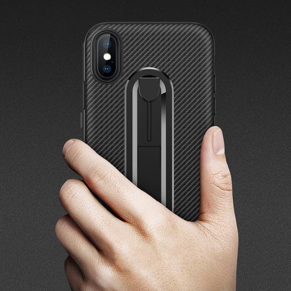 Color Black Carbon Fiber Invisible Kickstand TPU Case Back Cover For Huawei Magic 2 Mate 20X Honor8x Y7 Pro 2018 P20Lite
