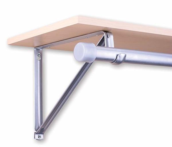 Quality Nonstandard Adjustable White Closet Rod and Shelf Support Bracket Single-side Bracket for sale