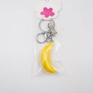 Promotion Plastic Simulate Fruit Flashing Yellow Banana LED Keychain Light Key Rings