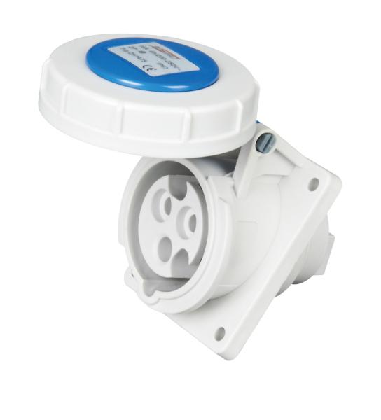 Quality 3P16A IP44 Waterproof Screwless Third Generation Connector Industrial Socket with Blue Cover Made in China part no. 1475 for sale
