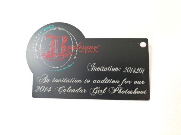 Quality Bank Entrance Visitor Metal Tag Laser Cut Printed Glossy UV Black for sale
