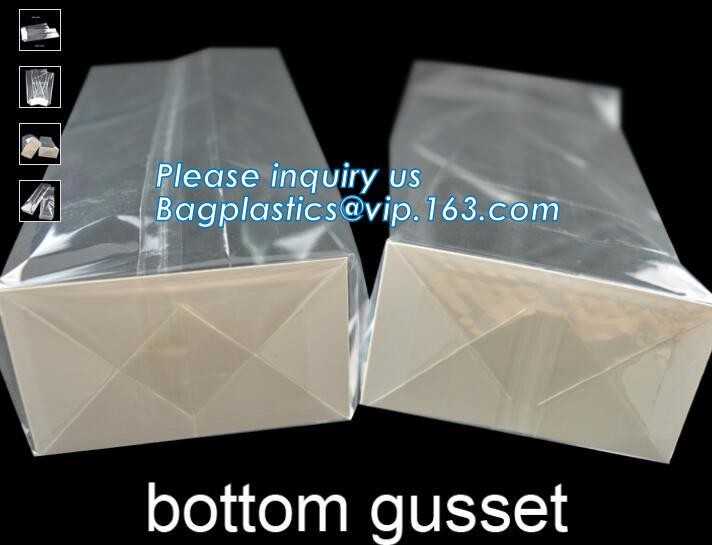 Transparent bopp/opp square block bottom bags with side gusset,Bopp Block Square Bottom Bag,Clear Square Bottom Bags,Can