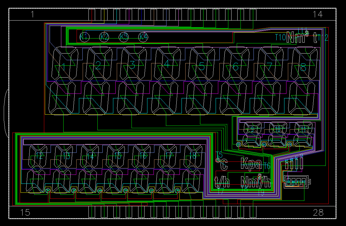 PIN Connector Vehicle Controller TN 7 Segment Lcd Display Customized