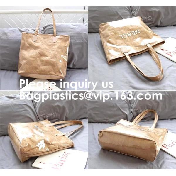 Reusable Promotional Green Tyvek Shopping Tote BagWaterproof Washable Eco k Handy Makeup Cosmetic Clutch Bag Cases