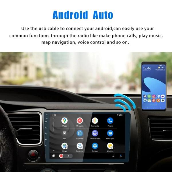 Universal 10 inch 2 32GB Carplay Android Auto CD Player for Customer Requirements