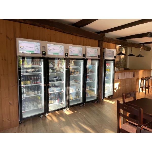 Big Capacity Touch Screen Snack Drink Smart Fridge Open Door Vending Machine