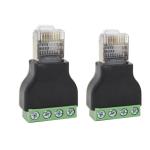RJ45 Network Male Plug 8P8C to 4 Pin Screw Terminal Blocks RS485 Adapter