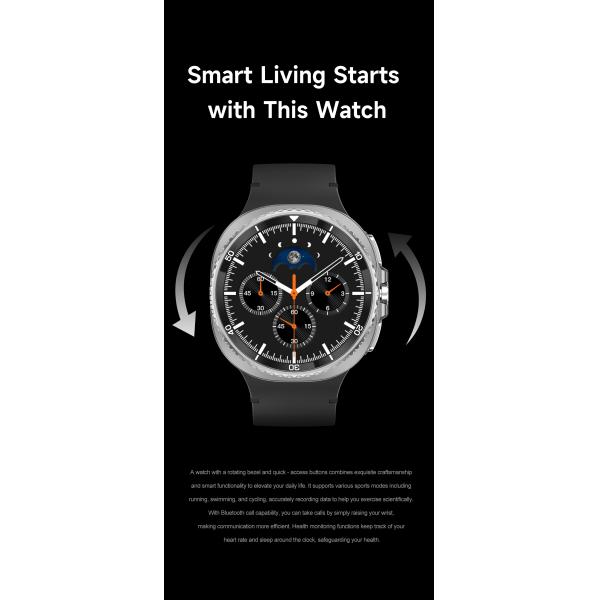 Classic Smart Watch 8 46mm 1.43inch AMOLED Screen Wireless Charging Sports Smartwatch For Men Women IP68 Waterproof