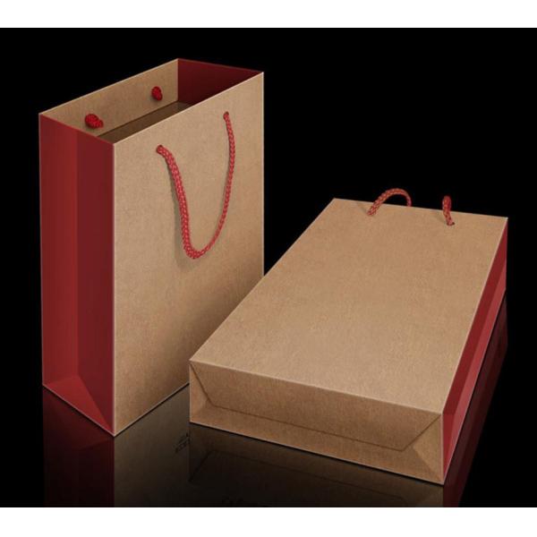 Factory Wholesale Large Brown Custom Craft Reusable Rope Handle Paper Gift Bag with Logo