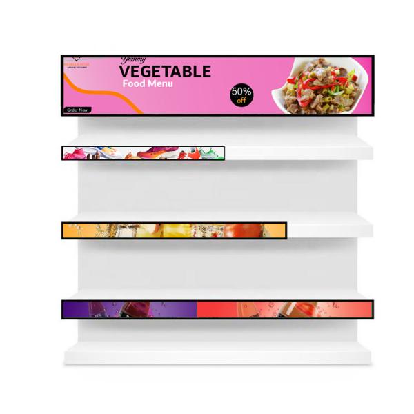 Quality VETO Indoor Advertising Media Player Strip Ultra Wide Shelf Screen Stretch Bar Lcd Display for sale