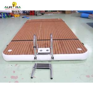Buy cheap OEM Inflatable Floating Dock Swim Platform With Ladder Drop Stitch PVC Teak Foam product