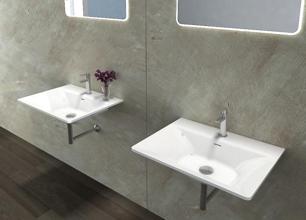 Quality Rectangular Wall Hung Cloakroom Basin Single Hole Faucet Mount for sale