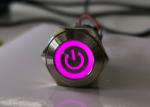 Waterproof Anti Vandal Push Button Switch , 16mm Illuminated Pushbutton Switch