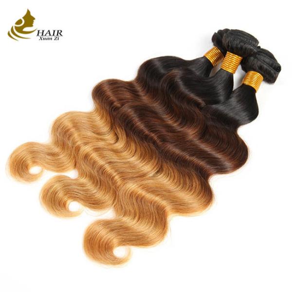 Quality Factory Price Ombre Color 1b/4/27 Brazilian Virgin Hair Body Wave Bundles With Closure for sale