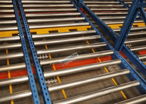 Quality R - Mark Approval 15 Pallet Deep Flow Rack Shelving For Large Volume Homogeneous Goods for sale