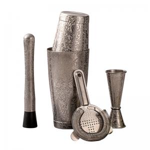 China five piece Stainless Steel Homeware brushed silver Professional Mixology Set on sale