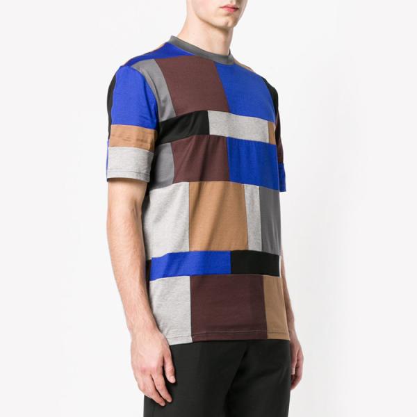 Quality Summer Mens Casual T Shirts , Multi Color Block T Shirt Size XS-XXXXXL for sale